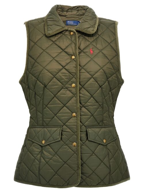 Logo embroidery quilted vest POLO RALPH LAUREN Green