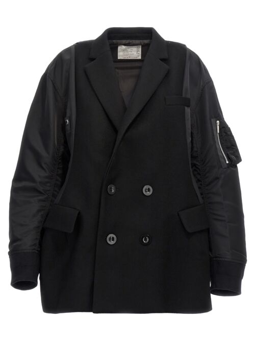 'Melton' coat SACAI Black