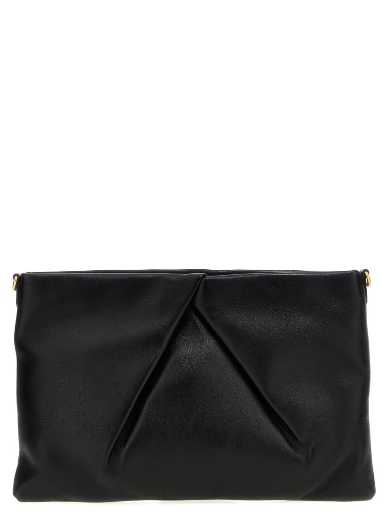 Logo leather clutch bag DRIES VAN NOTEN Black