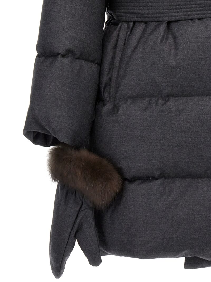 'Doudoune' long down jacket Fall Winter 2024/2025 YVES SALOMON Gray