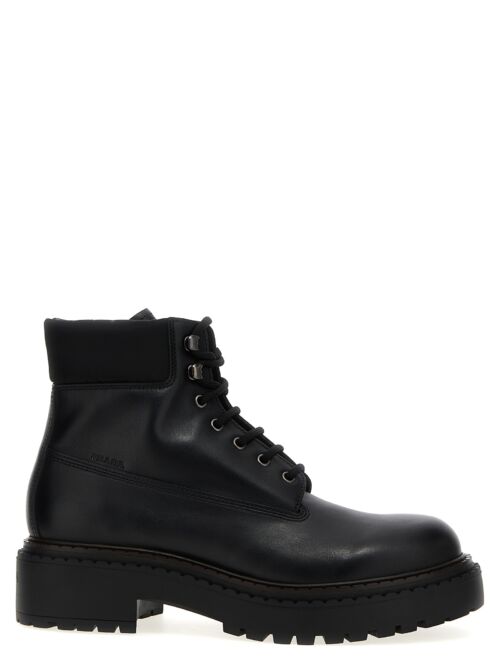 Re-Nylon leather ankle boots PRADA Black