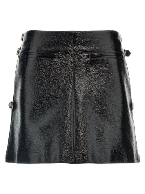 'Mini Multi Sangle Vinyl' skirt COURREGES Black