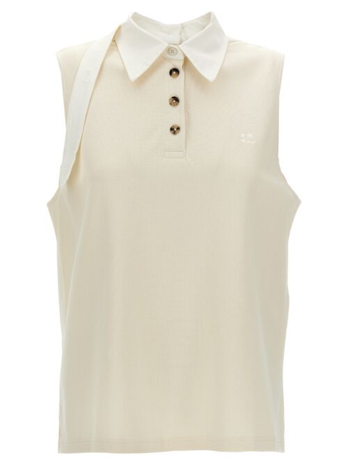 'Sangle Sleeveless' polo shirt COURREGES White