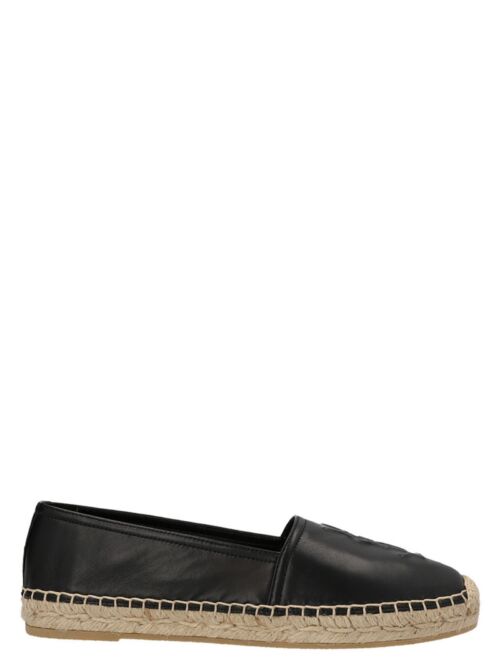 Logo leather espadrilles SAINT LAURENT Black