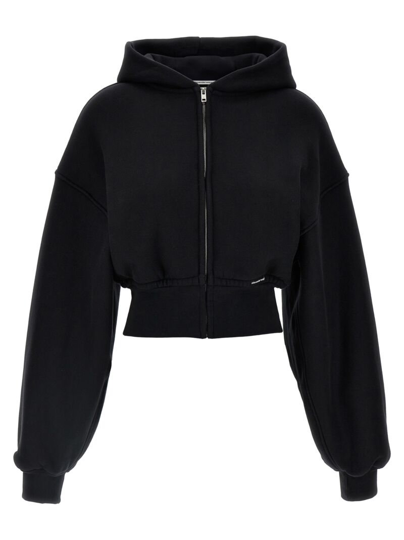 Cropped hoodie T BY ALEXANDER WANG Black