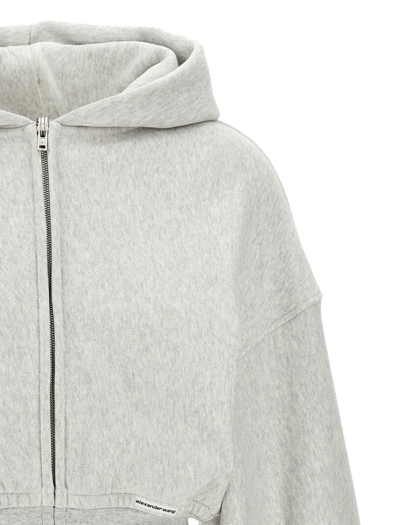 Cropped hoodie Woman T BY ALEXANDER WANG Gray