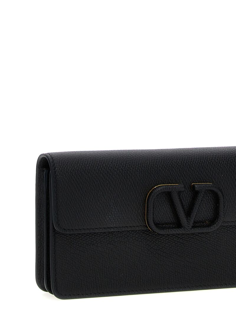 Valentino Garavani 'VLogo' wallet on chain Woman VALENTINO GARAVANI Black