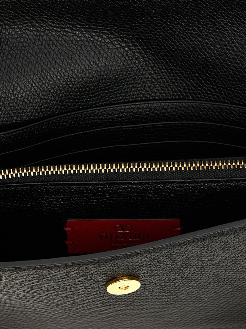 Valentino Garavani 'VLogo' wallet on chain 100% calfskin leather (Bos Taurus) VALENTINO GARAVANI Black