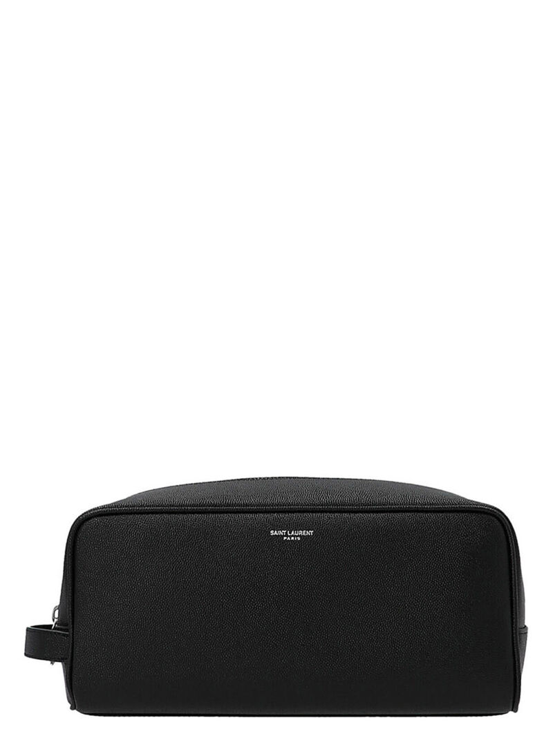 Logo beauty case SAINT LAURENT Black