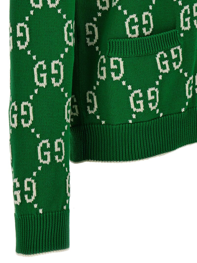 'GG' cardigan 100% cotton GUCCI Green