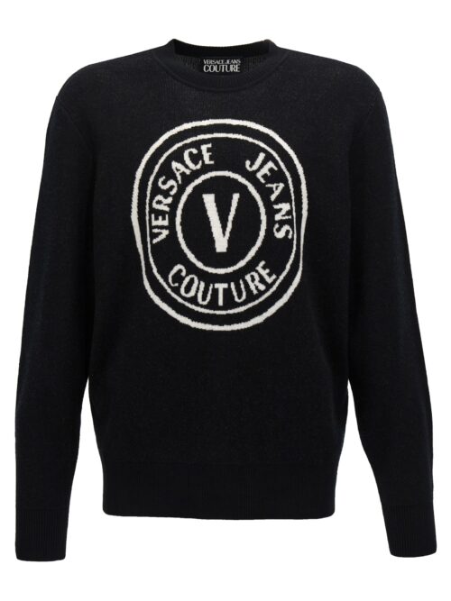 Logo intarsia sweater VERSACE JEANS COUTURE White/Black