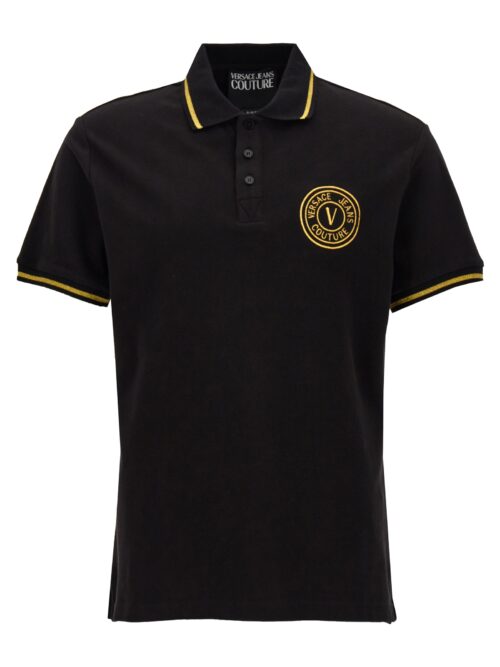 Logo embroidery polo shirt VERSACE JEANS COUTURE Black