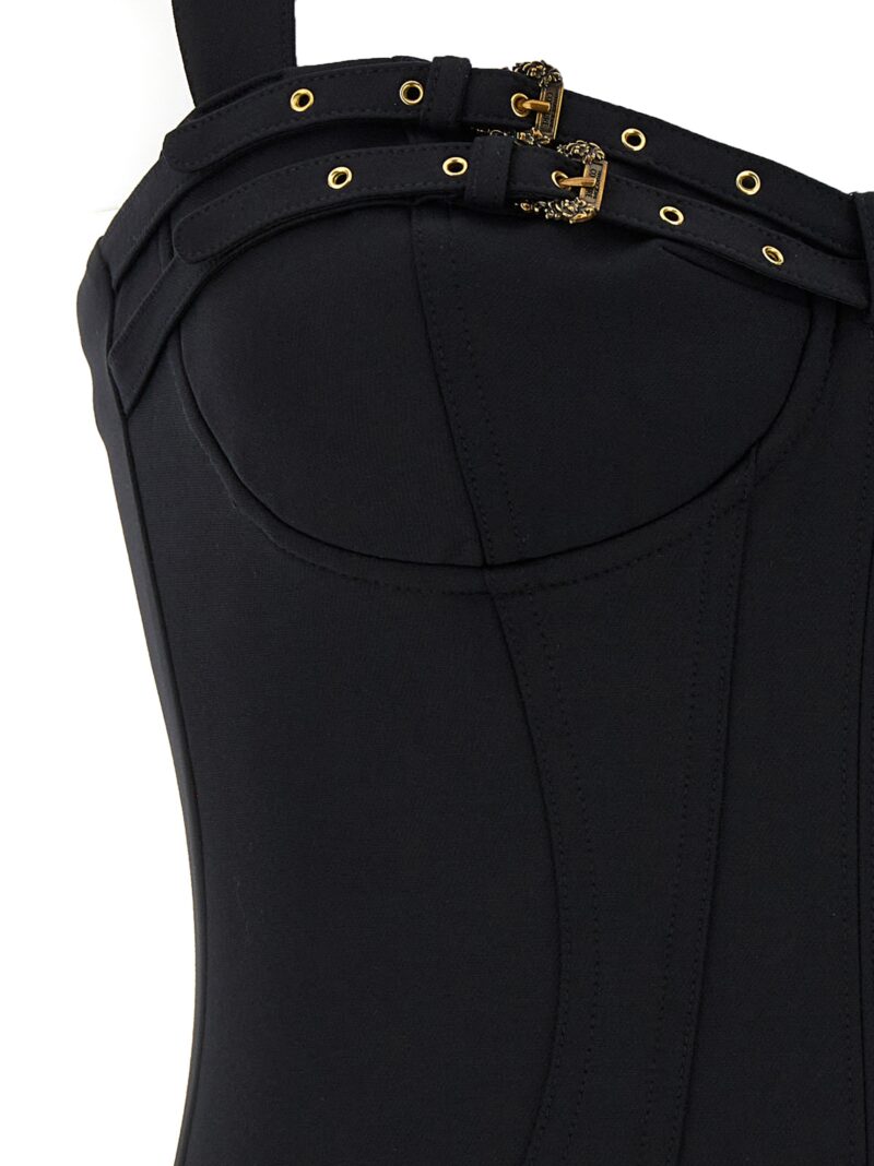 Buckle detail dress 49% viscose 42% polyamide 9% elastane VERSACE JEANS COUTURE Black