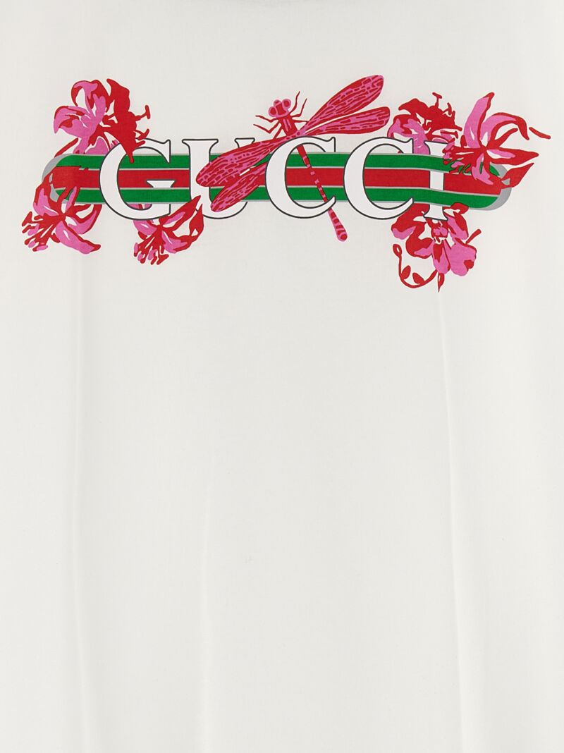 Logo print T-shirt 100% cotton GUCCI White