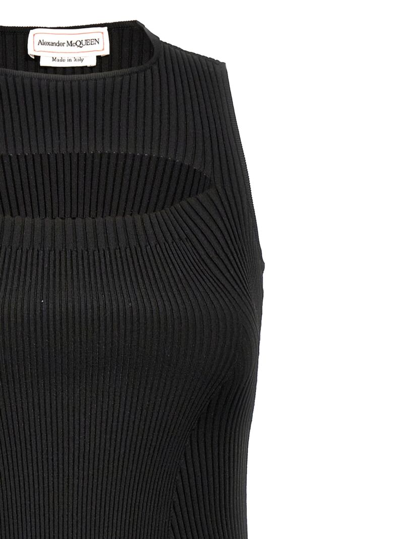 Ribbed knit dress Woman ALEXANDER MCQUEEN Black