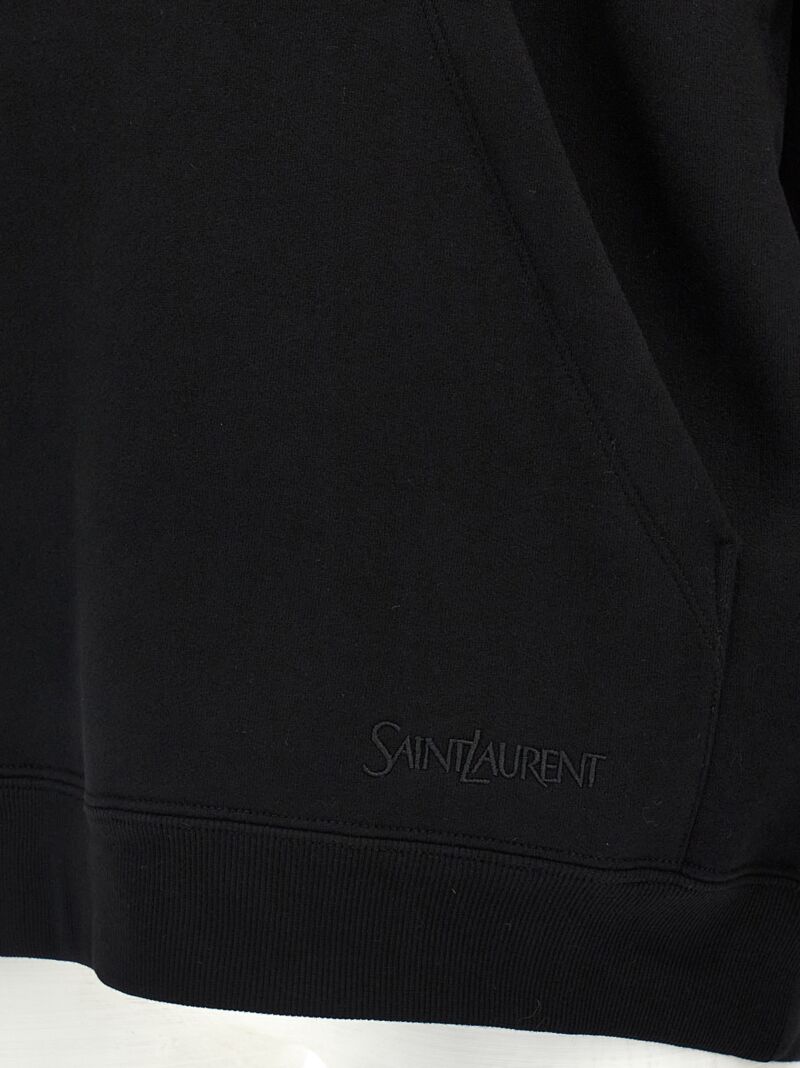 Half zip hoodie 100% cotton SAINT LAURENT Black