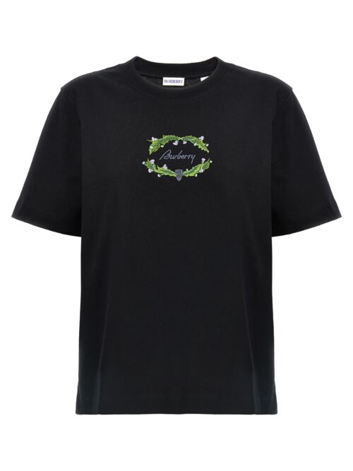 Logo embroidery t-shirt BURBERRY Black