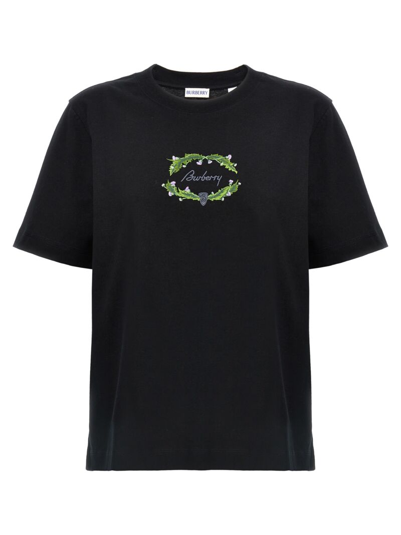 Logo embroidery t-shirt BURBERRY Black