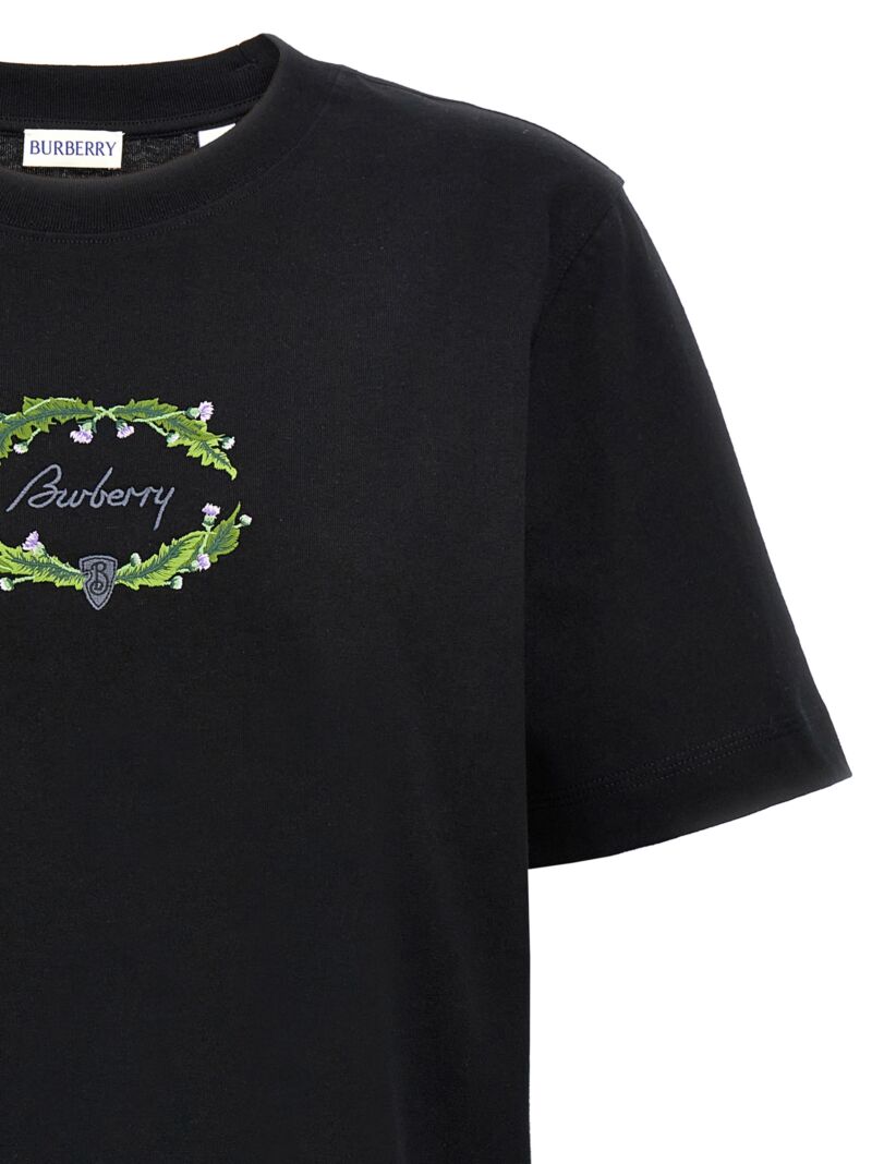 Logo embroidery t-shirt Woman BURBERRY Black