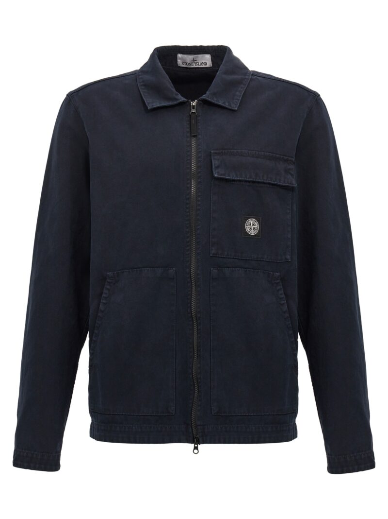 Canvas overshirt STONE ISLAND Blue