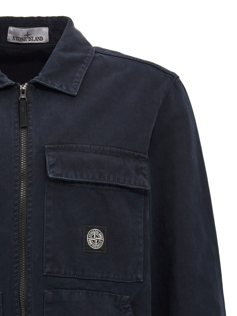 Canvas overshirt Man STONE ISLAND Blue