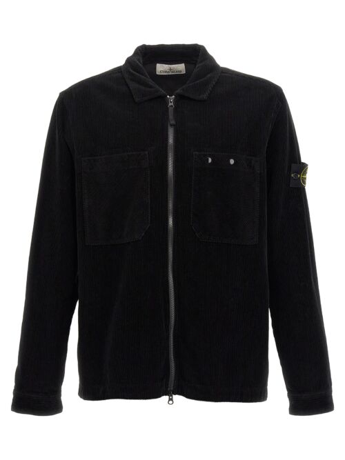 Velvet overshirt STONE ISLAND Black