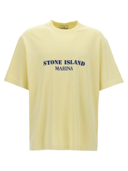 Logo print T-shirt STONE ISLAND Yellow