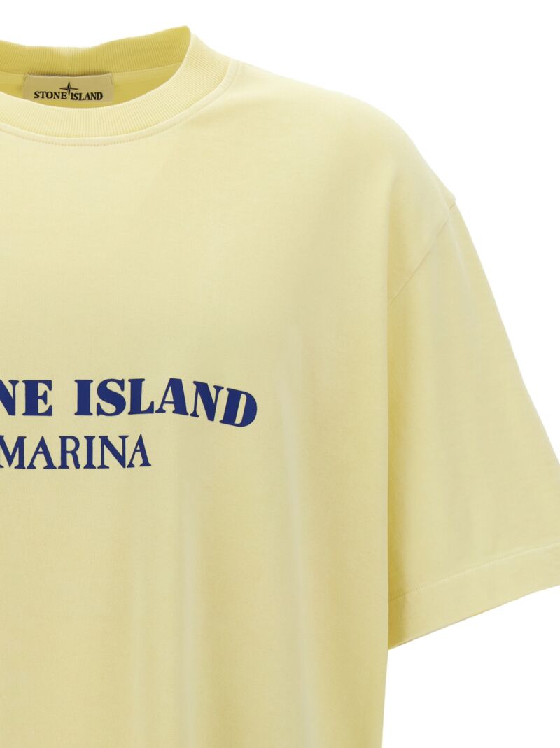 Logo print T-shirt Man STONE ISLAND Yellow