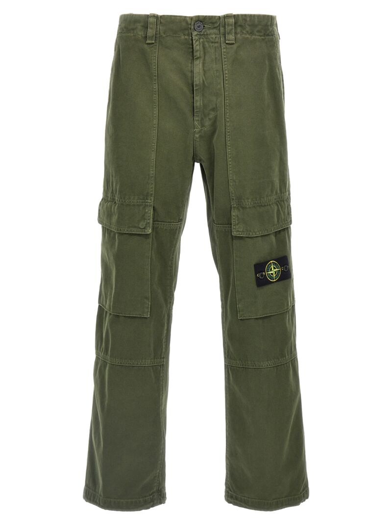 Logo patch cargo pants STONE ISLAND Green