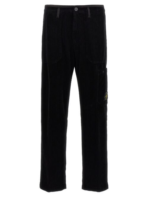 Velvet cargo pants STONE ISLAND Black