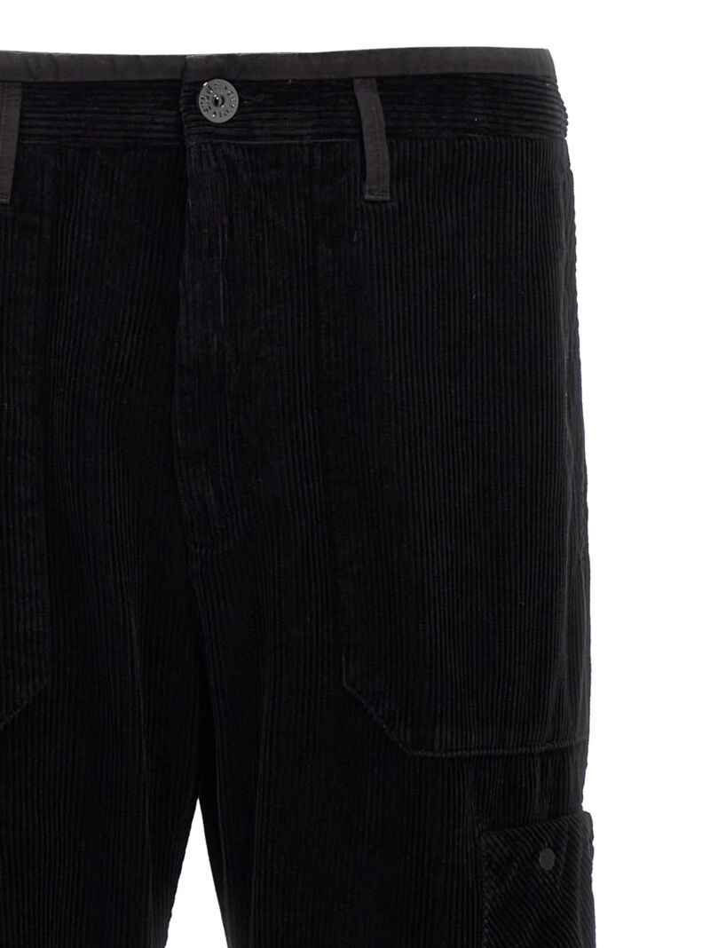 Velvet cargo pants Man STONE ISLAND Black