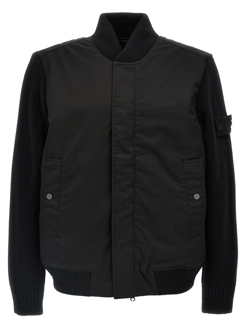 'Performance Twill Wool' bomber jacket STONE ISLAND Black