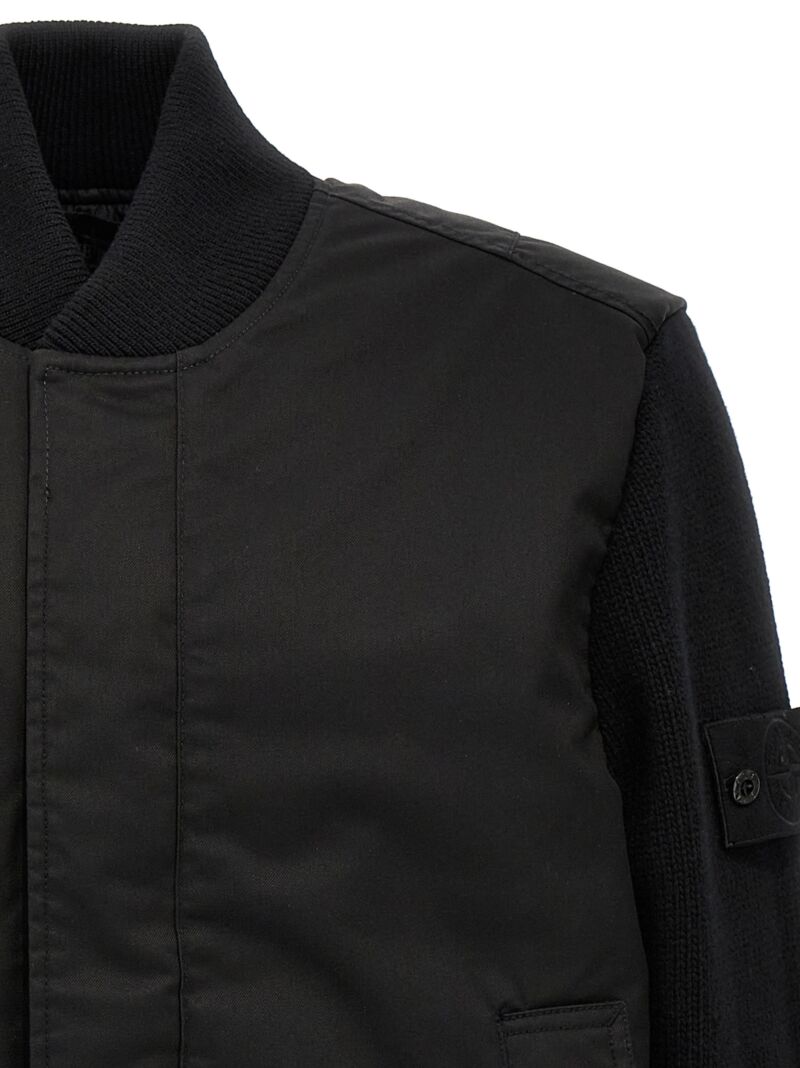 'Performance Twill Wool' bomber jacket Man STONE ISLAND Black