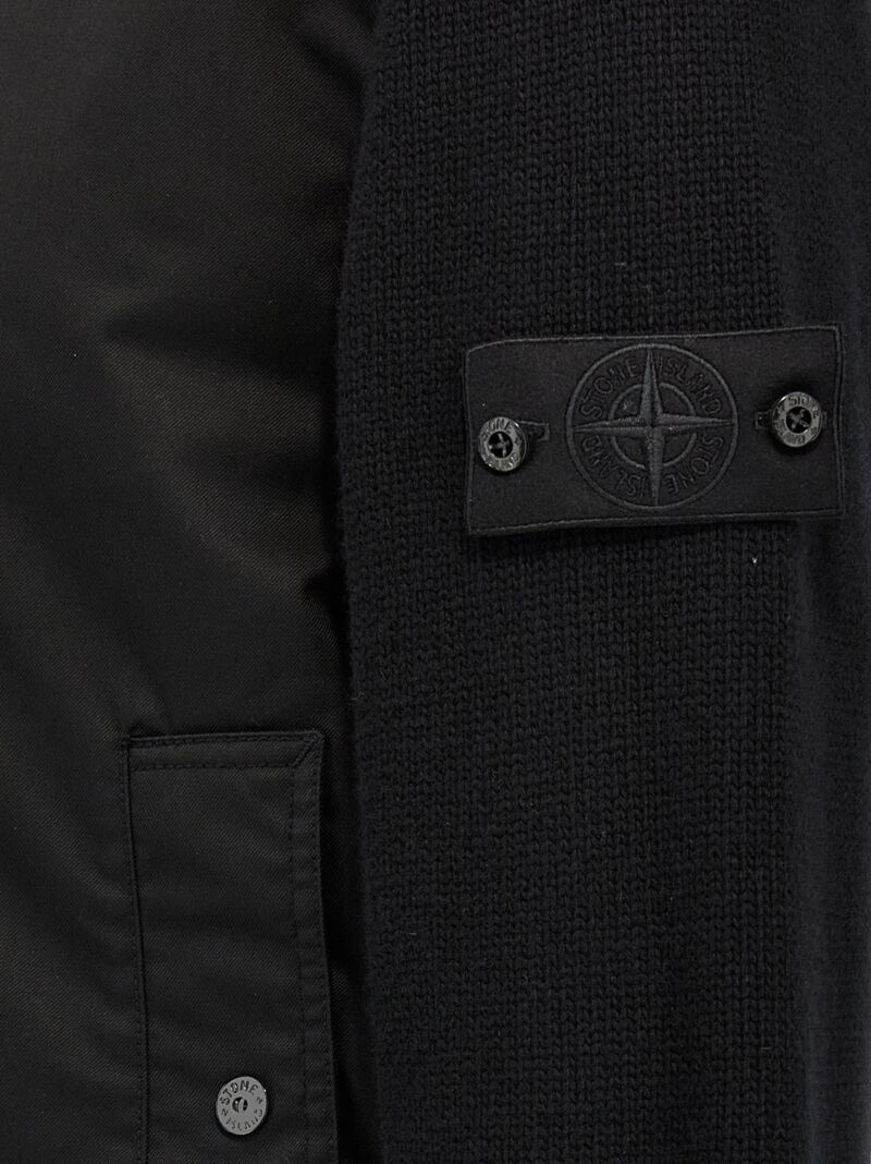 'Performance Twill Wool' bomber jacket 100% virgin wool STONE ISLAND Black