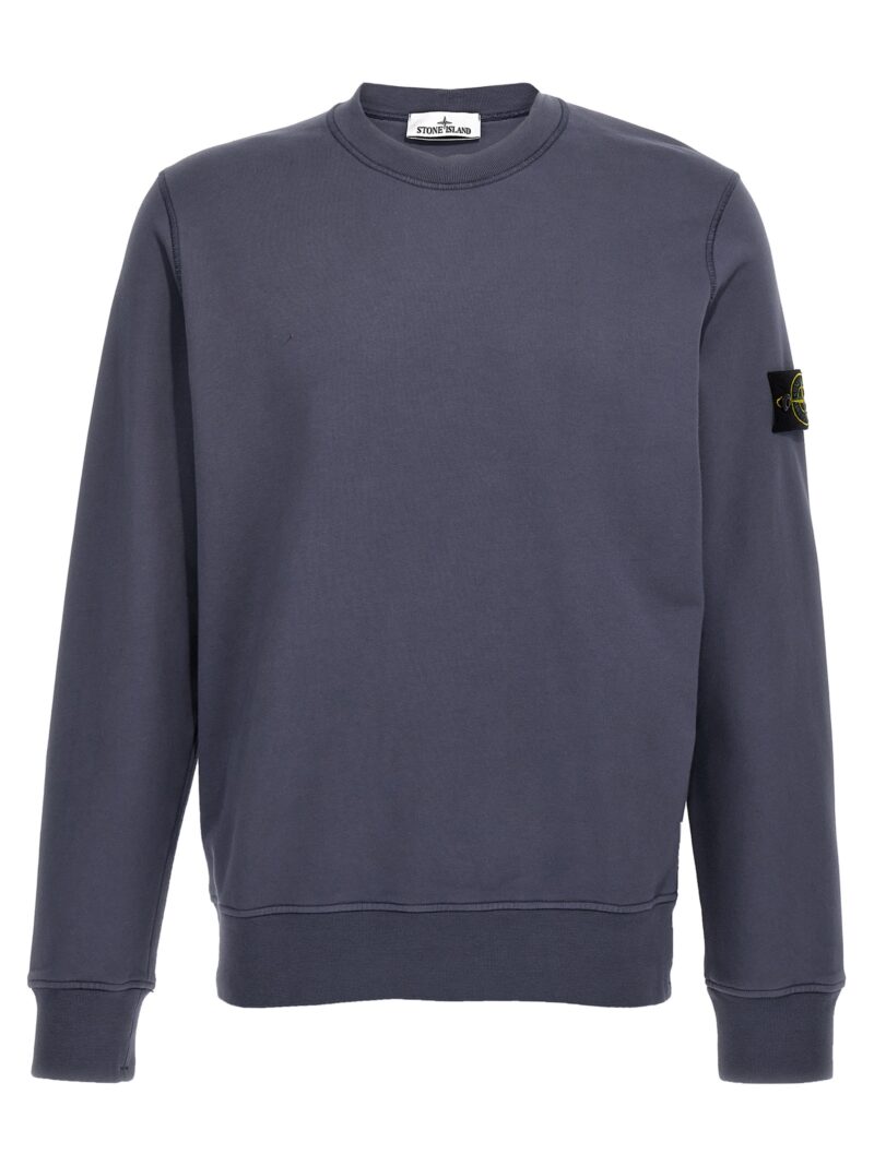 Logo patch sweatshirt STONE ISLAND Light Blue