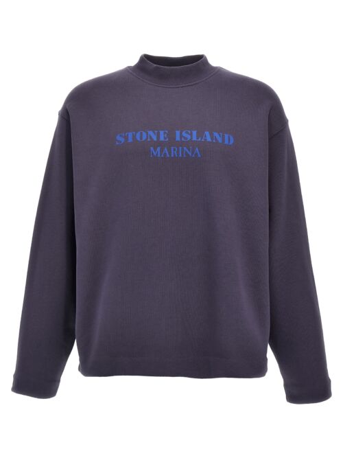 Logo print sweatshirt STONE ISLAND Blue