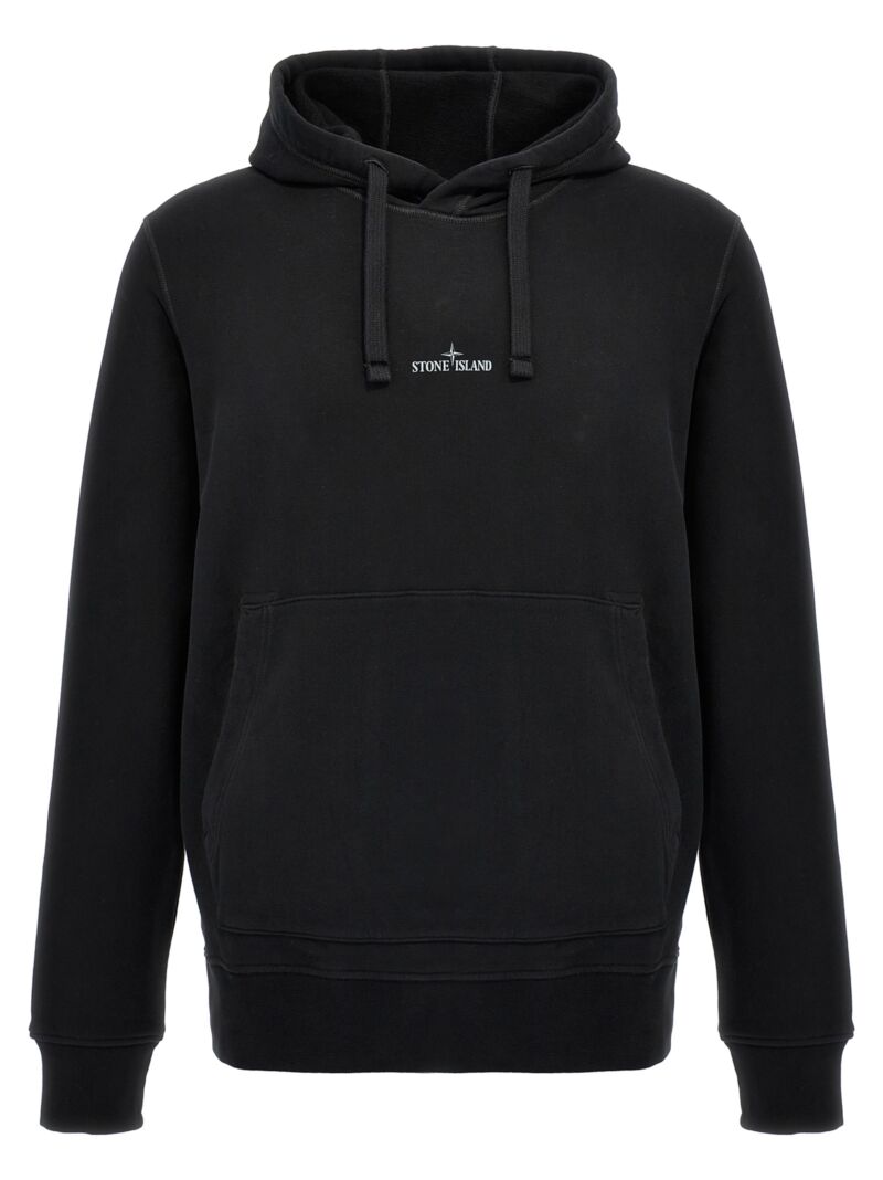 Logo embroidery hoodie STONE ISLAND Black