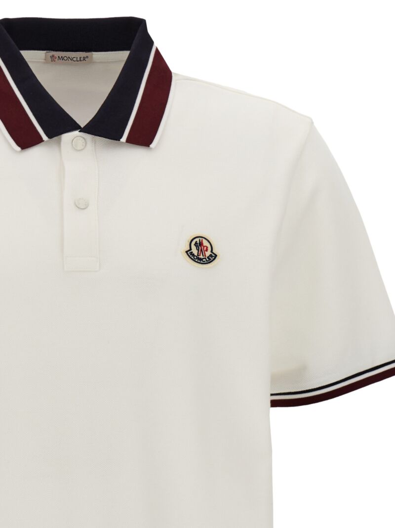 Logo patch polo shirt Man MONCLER White