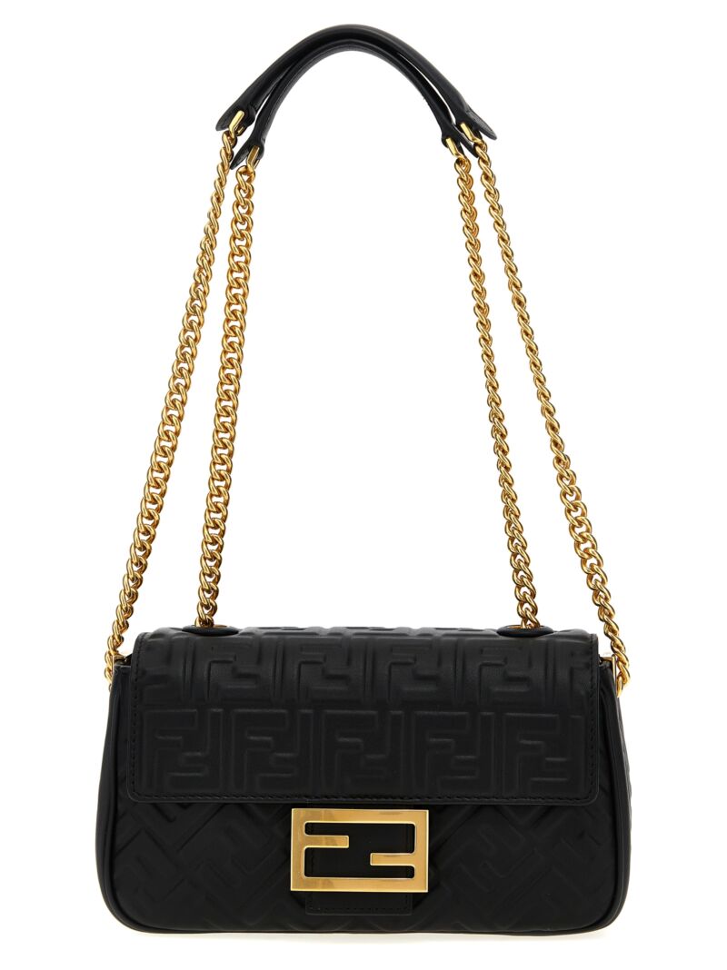 'Baguette chain midi' shoulder bag FENDI Black