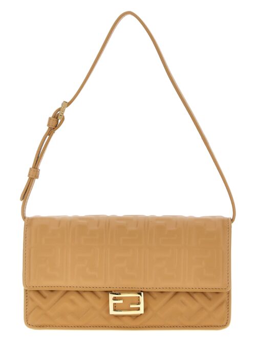 'Baguette' Wallet On Chain FENDI Beige