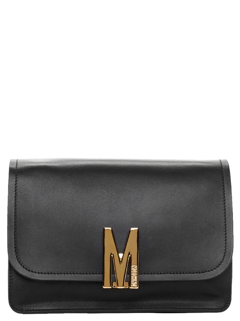 Metallic logo crossbody bag A749380080555 MOSCHINO Black