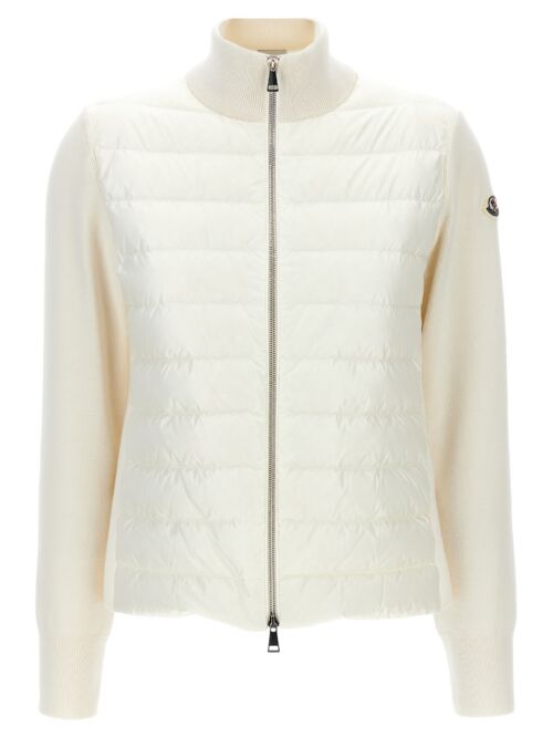 Two-material cardigan MONCLER White