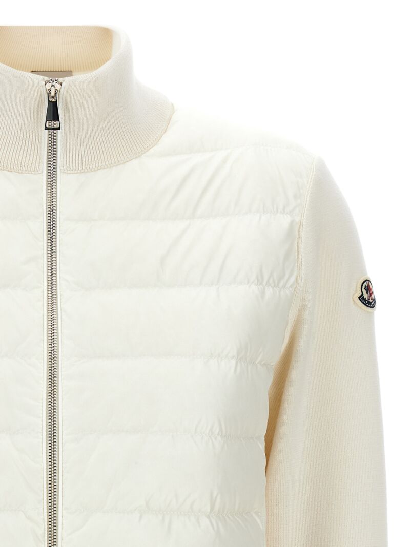 Two-material cardigan Woman MONCLER White