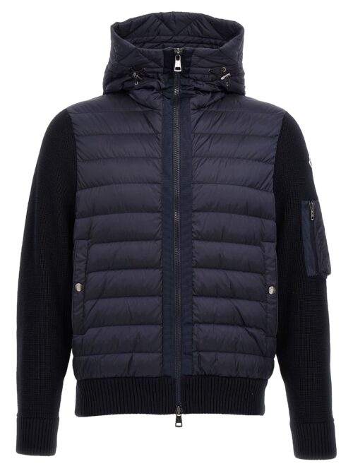 Padded insert tricot cardigan MONCLER Blue