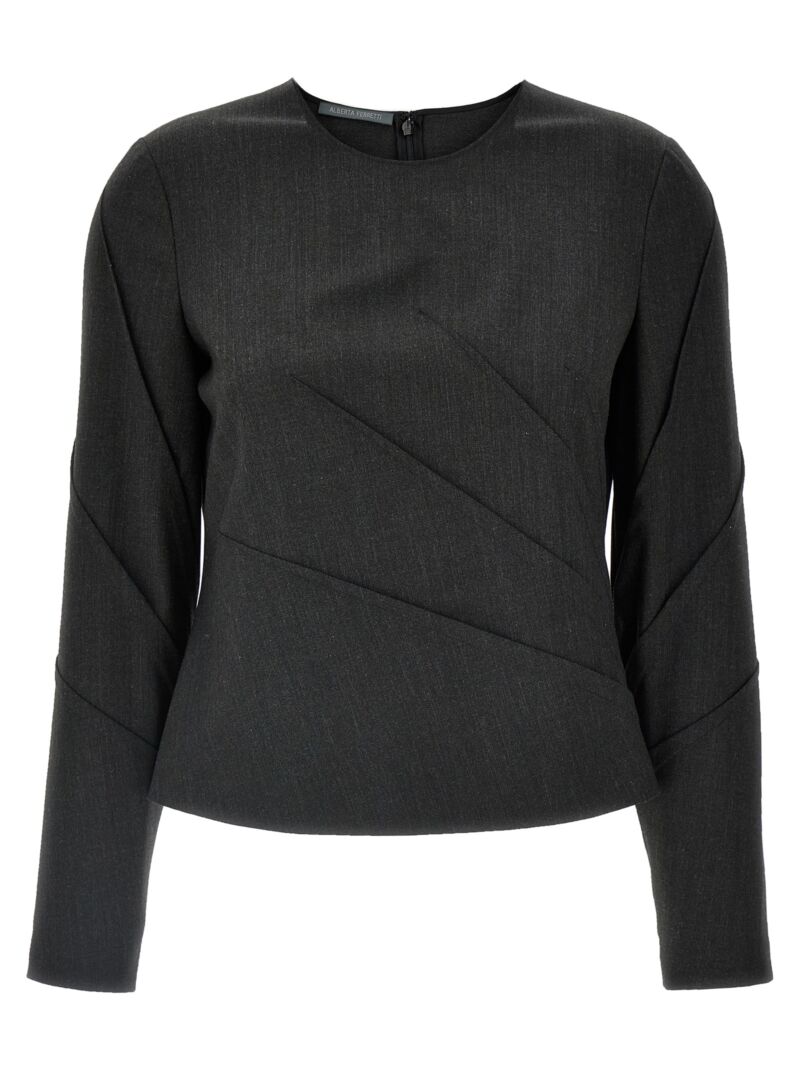 Pleated blouse ALBERTA FERRETTI Gray