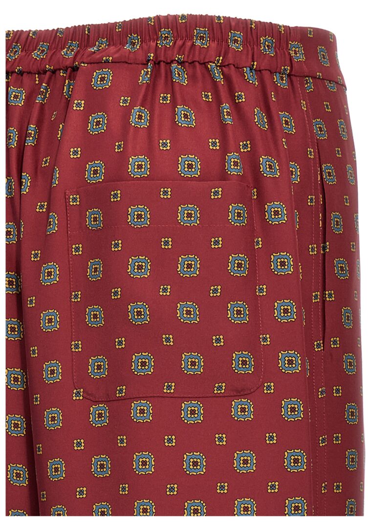 Patterned pants 100% silk MOSCHINO Bordeaux