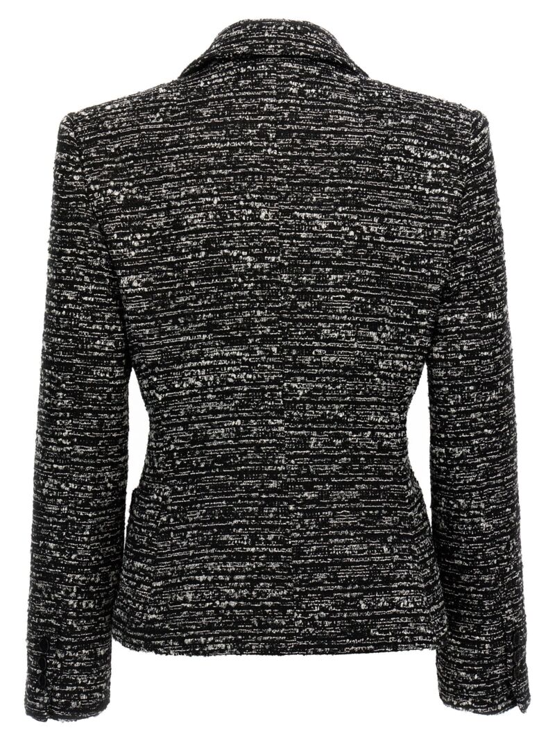 Boucle single-breasted blazer A050451331555 ALBERTA FERRETTI White/Black