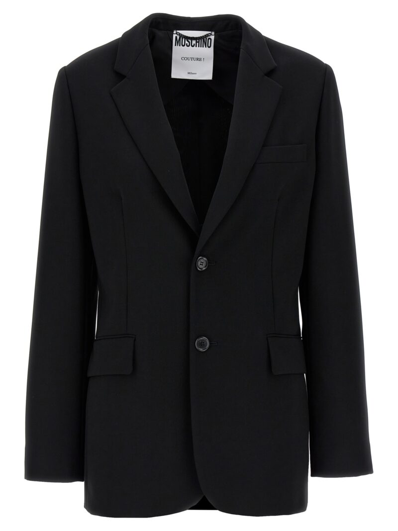 Single-breasted martingale blazer MOSCHINO Black