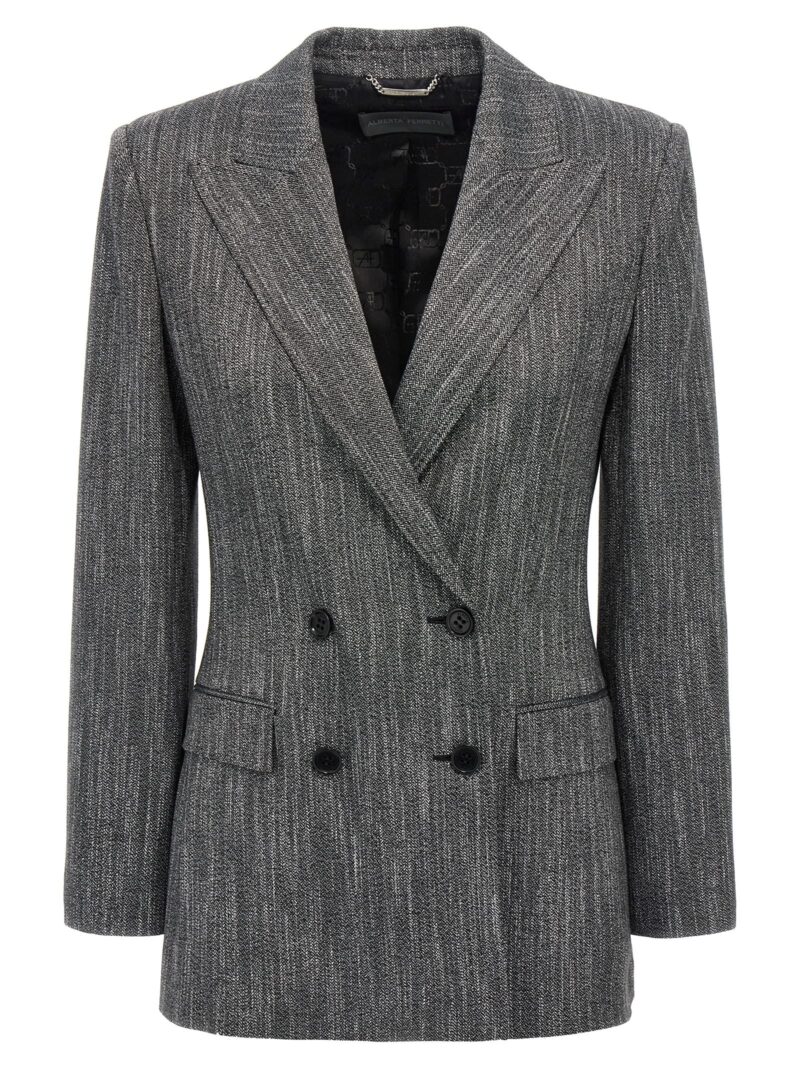 Double-breasted blazer ALBERTA FERRETTI Gray