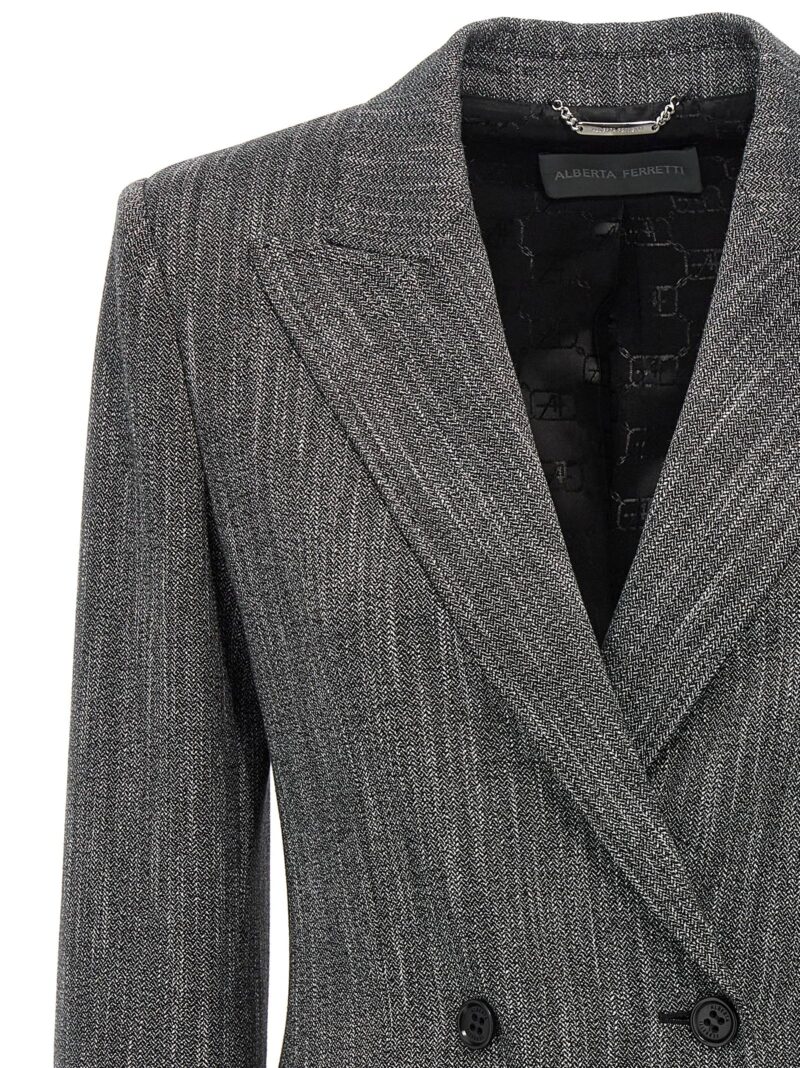 Double-breasted blazer Woman ALBERTA FERRETTI Gray